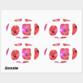 Maak je eigen hart Art Print Design Ovale Sticker (Vel)