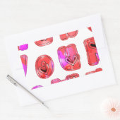 Maak je eigen hart Art Print Design Rechthoekige Sticker (Envelop)