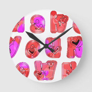 Maak je eigen hart Art Print Design Ronde Klok