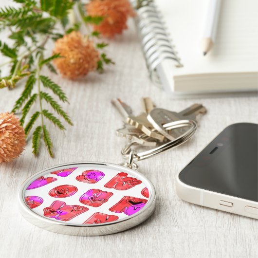 Maak je eigen hart Art Print Design Sleutelhanger (Zijkant)