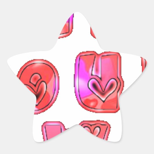 Maak je eigen hart Art Print Design Ster Sticker (Voorkant)