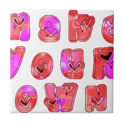 Maak je eigen hart Art Print Design Tegeltje (Voorkant)