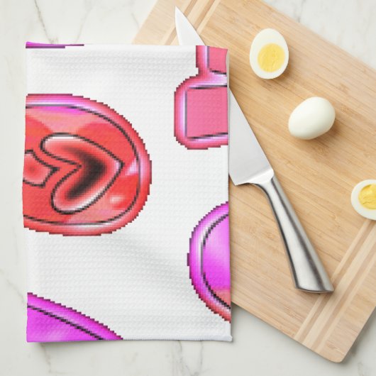 Maak je eigen hart Art Print Design Theedoek (Quarter Fold)