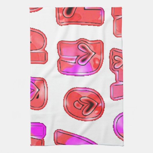 Maak je eigen hart Art Print Design Theedoek (Verticaal)