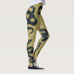 Maak Je Eigen Heilige Zwarte Slangen Khaki Leggings