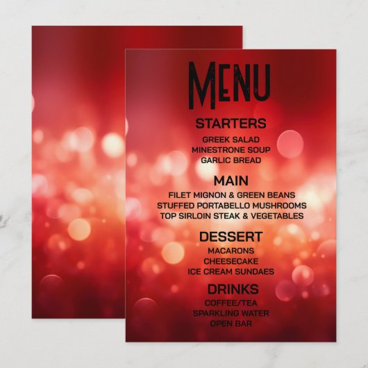 Maak je eigen heldere rode bokeh menu (Voorkant / Achterkant)