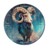 Maak Je Eigen Hemelse Aries Glas Altaar Bord Snijplank (Voorkant)