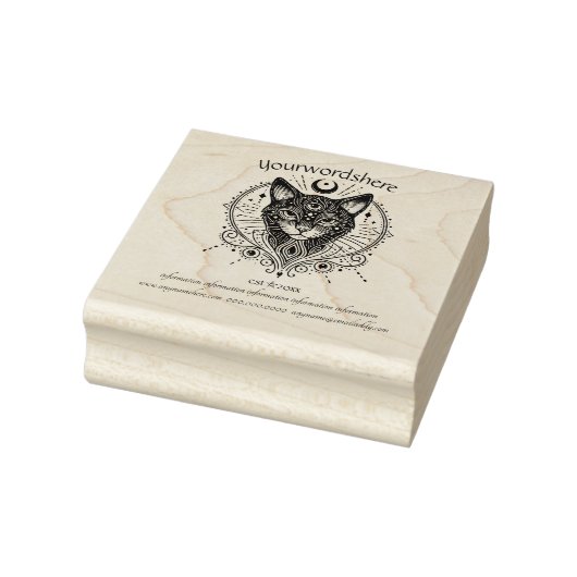 Maak Je Eigen Hemelse Halvemaan Zwarte Kat Rubberstempel (Stempel)