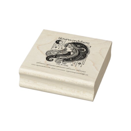 Maak Je Eigen Hemelse Heksengodin Golvend Haar Rubberstempel (Stempel)