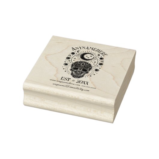 Maak Je Eigen Hemelse Schedel Maanfasen Rubberstempel (Stempel)