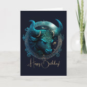 Maak Je Eigen Hemelse Stier Dierenriem Feestdagen Kaart (Voorkant)