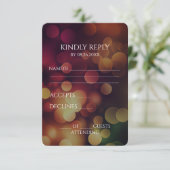 Maak je eigen herfst rode Bokeh RSVP Kaartje (Staand voorkant)