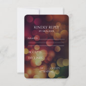 Maak je eigen herfst rode Bokeh RSVP Kaartje (Voorkant)