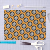 Maak je eigen herhalende logo achtergrond oranje tissuepapier (Craft)