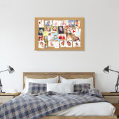 Maak je eigen herinneringen Foto Faux Cork Board Canvas Afdruk (Insitu (Slaapkamer))