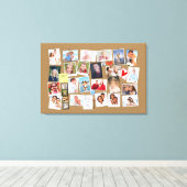 Maak je eigen herinneringen Foto Faux Cork Board Canvas Afdruk (Insitu (Houten vloer))