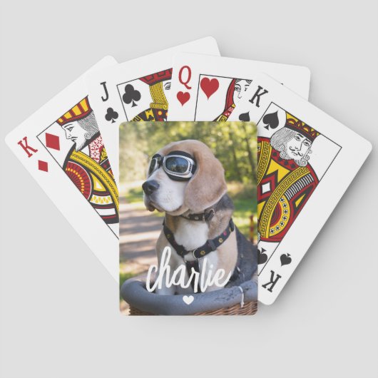 Maak Je Eigen Hond Naam Foto Speelkaarten (Achterkant)