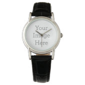 Classic Zwart Leer Horloge (Voorkant)