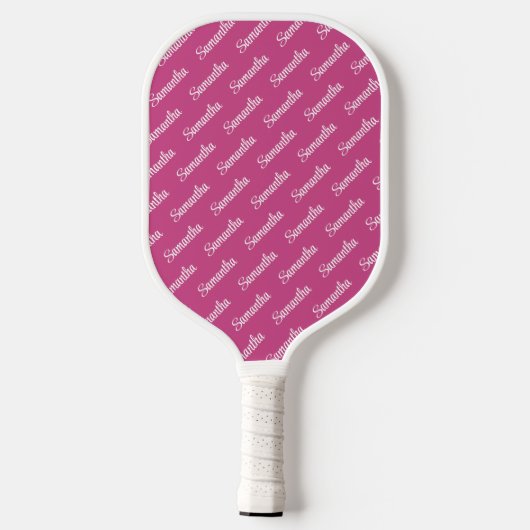 Maak je eigen Hot Pink naam Tiled Pickleball Paddle (Achterkant)