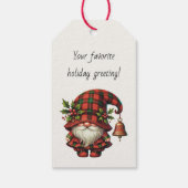 Maak Je Eigen Hulst Kerst Plaid Gnome Cadeaulabel (Achterkant)