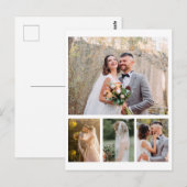 Maak Je Eigen Huwelijkscollage met 4 Foto's Briefkaart (Voorkant / Achterkant)