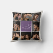 Maak Je Eigen Huwelijksfotocollage Monogram Kussen (Achterkant)
