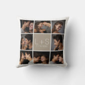 Maak Je Eigen Huwelijksfotocollage Monogram Kussen (Achterkant)