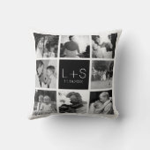 Maak Je Eigen Huwelijksfotocollage Monogram Kussen (Achterkant)