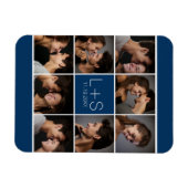 Maak Je Eigen Huwelijksfotocollage Monogram Magneet (Horizontaal)