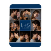 Maak Je Eigen Huwelijksfotocollage Monogram Magneet (Verticaal)