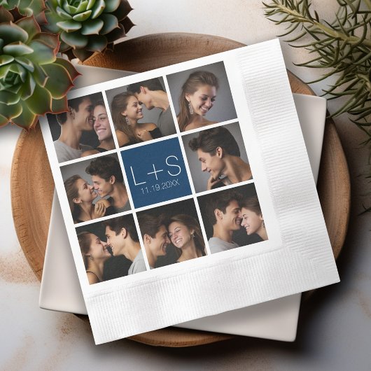 Maak Je Eigen Huwelijksfotocollage Monogram Servet