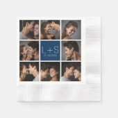 Maak Je Eigen Huwelijksfotocollage Monogram Servet (Voorkant)