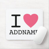 Maak je eigen I Love Heart - voeg je naam toe Muismat (Met muis)