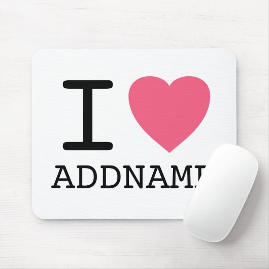 Maak je eigen I Love Heart - voeg je naam toe Muismat (Met muis)