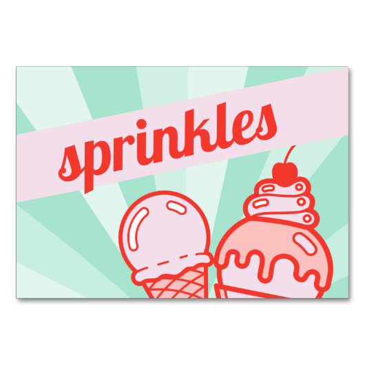 Maak je eigen Ice Cream Bar Topping Sprinkles Sign Kaart (Voorkant)