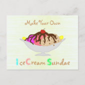 Maak je eigen Ice Cream Sundae Party uitnodiging (Voorkant)