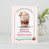 Maak je eigen Ice Cream Sundae verjaardagsfeestje Kaart (Staand voorkant)