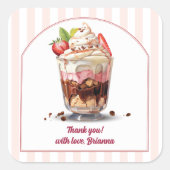 Maak je eigen Ice Cream Sundae verjaardagsfeestje Vierkante Sticker (Voorkant)