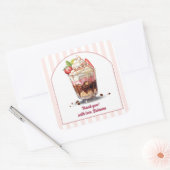 Maak je eigen Ice Cream Sundae verjaardagsfeestje Vierkante Sticker (Envelop)