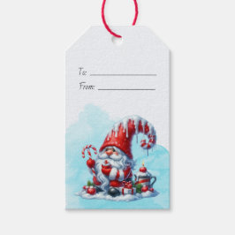 Maak je eigen ijzige pepermunt Kerstgnome Cadeaulabel
