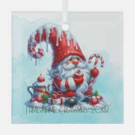 Maak je eigen ijzige pepermunt Kerstgnome Glas Ornament