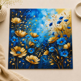 maak je eigen inspirerende quote,blauwe bloemen legpuzzel