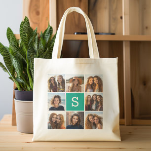Maak je eigen Instagram-collage Aangepast monogram Tote Bag