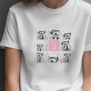 Maak je eigen Instagram Collage Aangepaste Monogra T-shirt