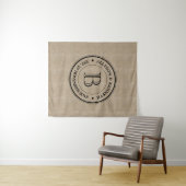 Maak Je Eigen Jubileum Monogram in Jute Logo Wandkleed (In Situ (horizontaal))