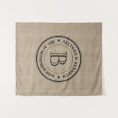 Maak Je Eigen Jubileum Monogram in Jute Logo Wandkleed (Voorkant (horizontaal))