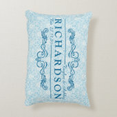 Maak je eigen Jubileum monogram op het Damask Wedd Decoratief Kussen (Achterkant (Verticaal))