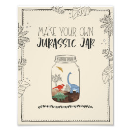 Maak Je Eigen Jurassic Jar Dinosaur Verjaardagsbor Foto Afdruk