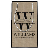 Maak Je Eigen Jute Logo Jubileum Monogram Klein Cadeauzakje (Voorkant)