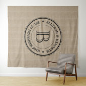 Maak Je Eigen Jute Logo Jubileum Monogram Wandkleed (In Situ (horizontaal))